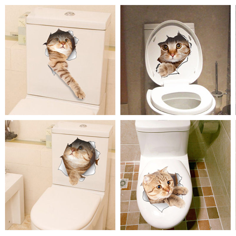 diy 3d wall stickers creative toilet