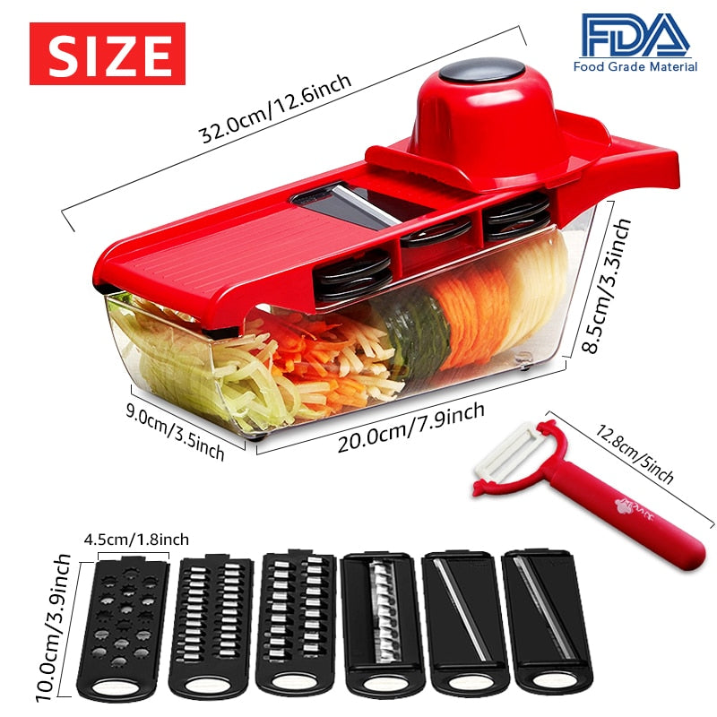 Red Plastic Kitchen Vegetable Peeler With Container, Food Grade
